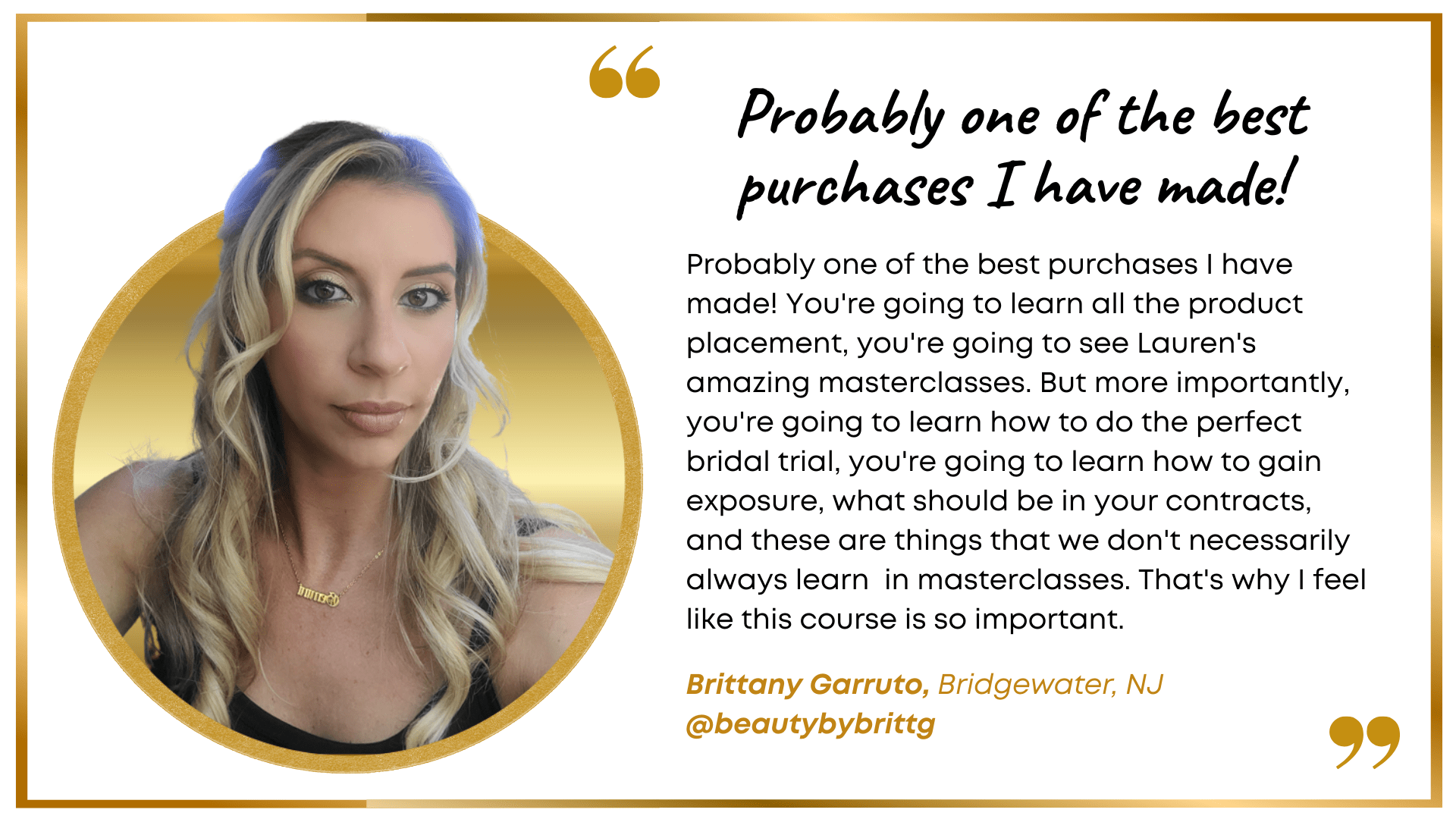 Brittany Garruto Testimonial